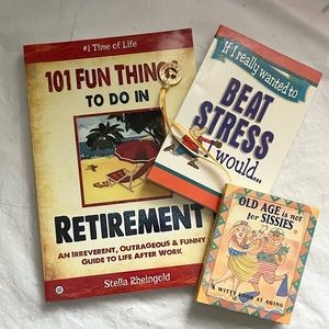 Bundle of 2 paperback and 1 hardcover books.